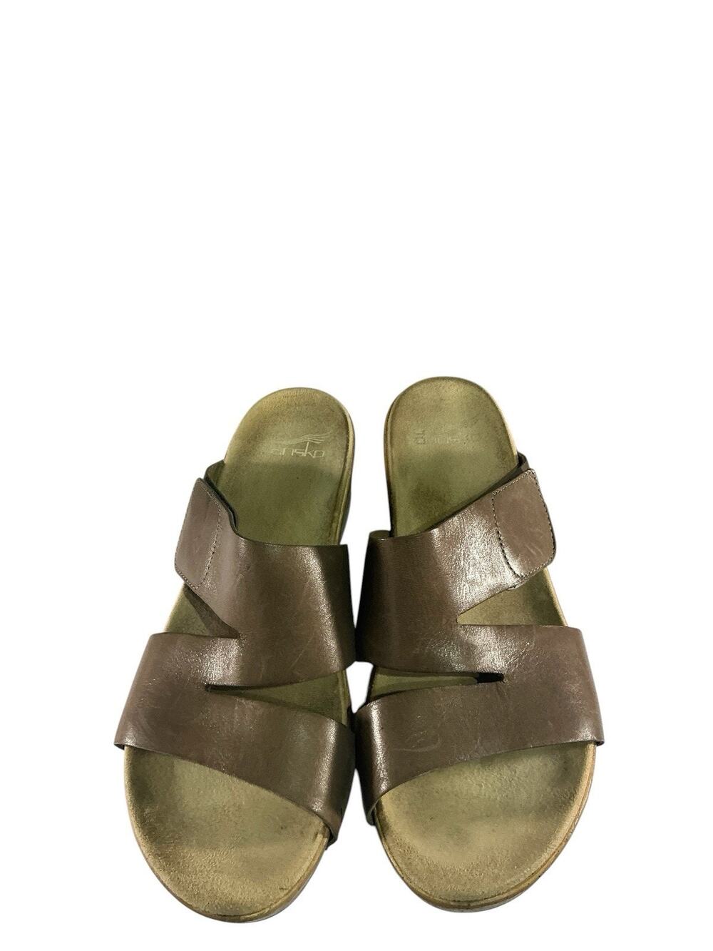 Dansko Women's Black Leather Slip-On Slide Sandals Wedge Heel EU 39 US 8.5